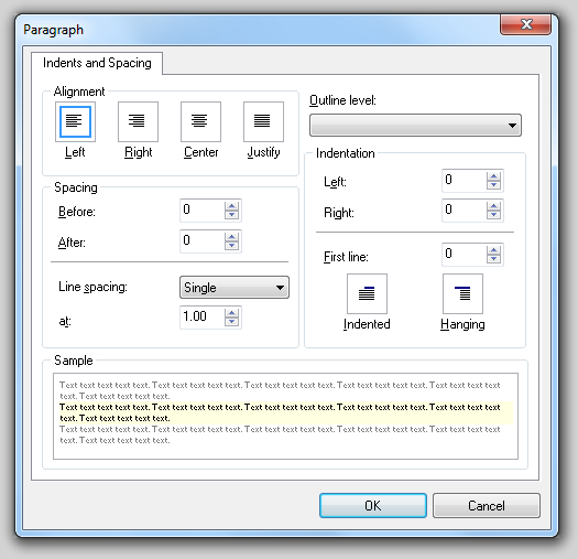 图 6.2  Paragraph Dialog (段落对话框)